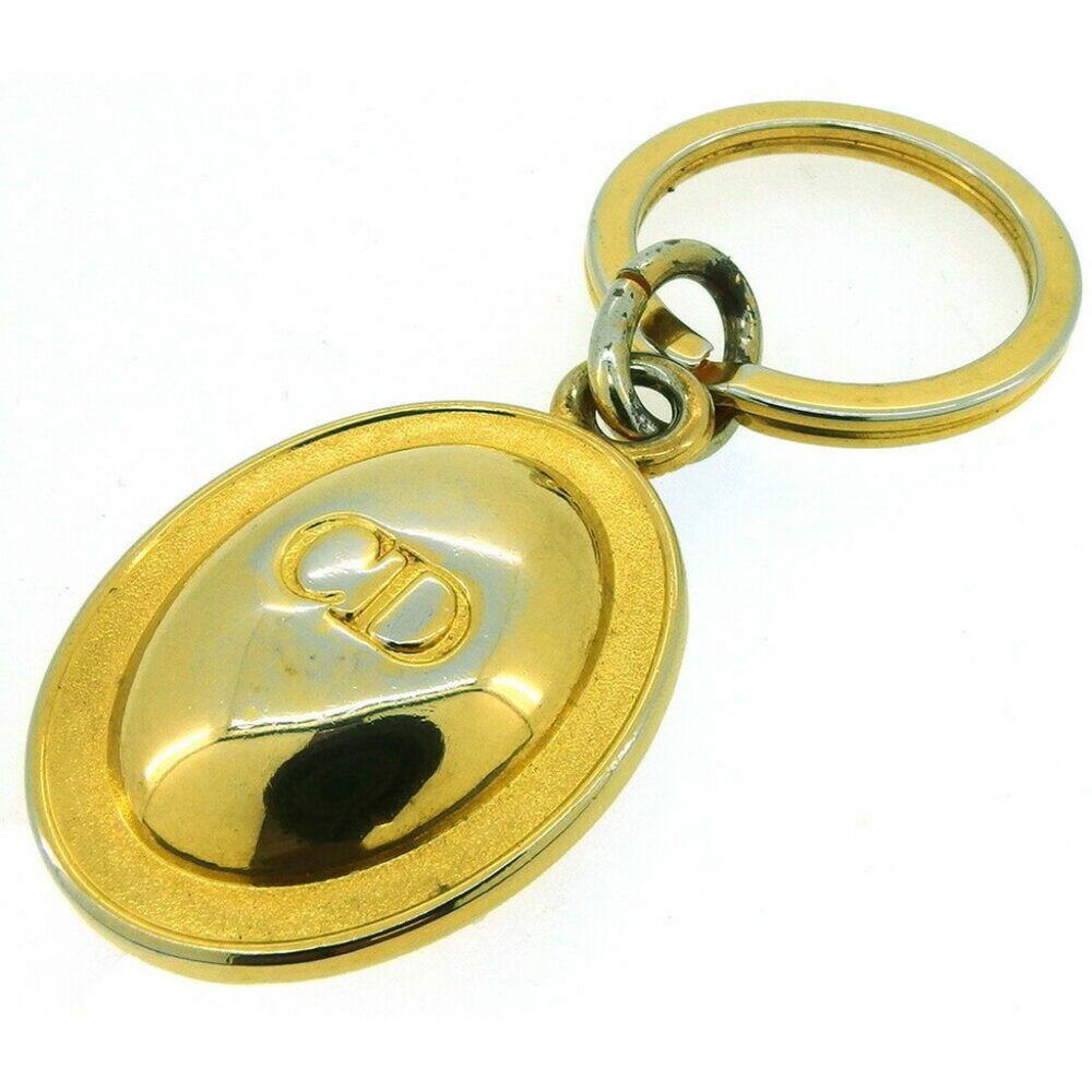 DIOR Key Holder CD Mark Gold Plated Auth USED T18183